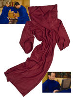 View Item Wearable Fleece Blanket - Blanket Wrap With Sleeves (Wine)